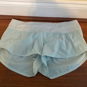 Light blue size 6 Lululemon speed up shorts!!